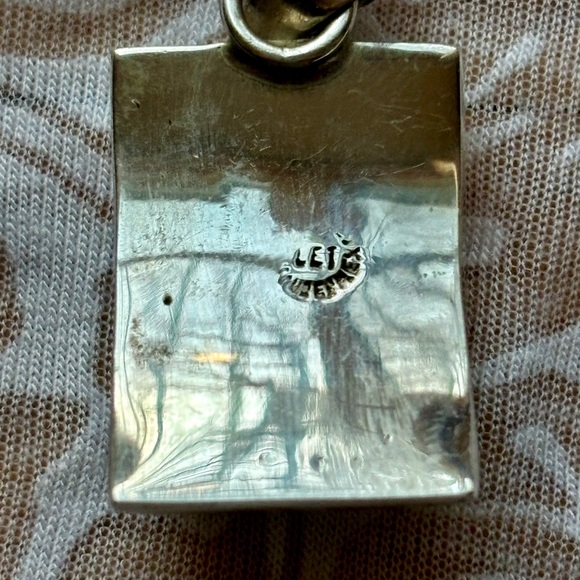 Turquoise pendant set in silver. - Picture 2 of 2